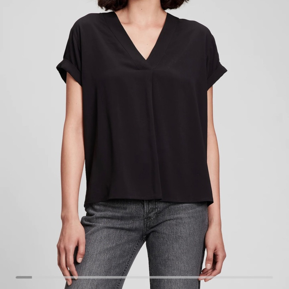 NWO GAP Black V-neck blouse